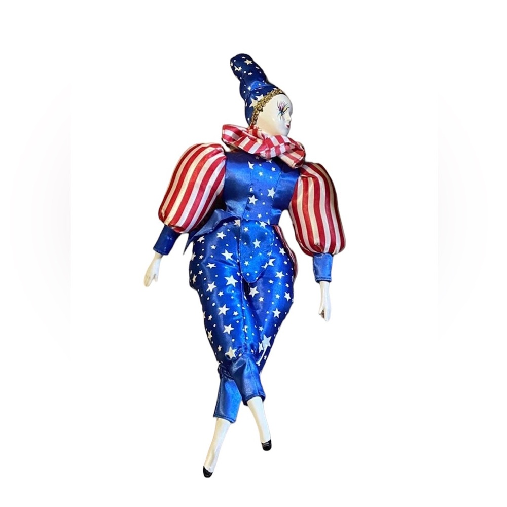 Sugar Loaf Clown Jester Doll Stars and Stripes